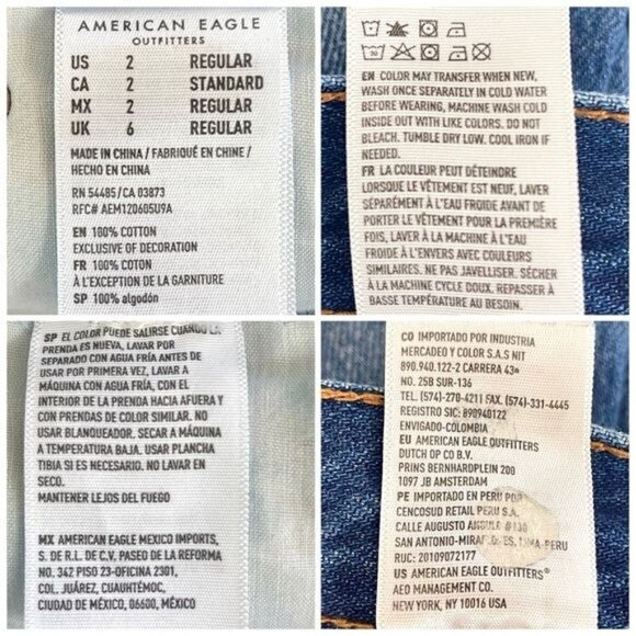 American Eagle Outfitters High Rise destroyed Girlfriend Jeans size 2R - Picture 8 of 9